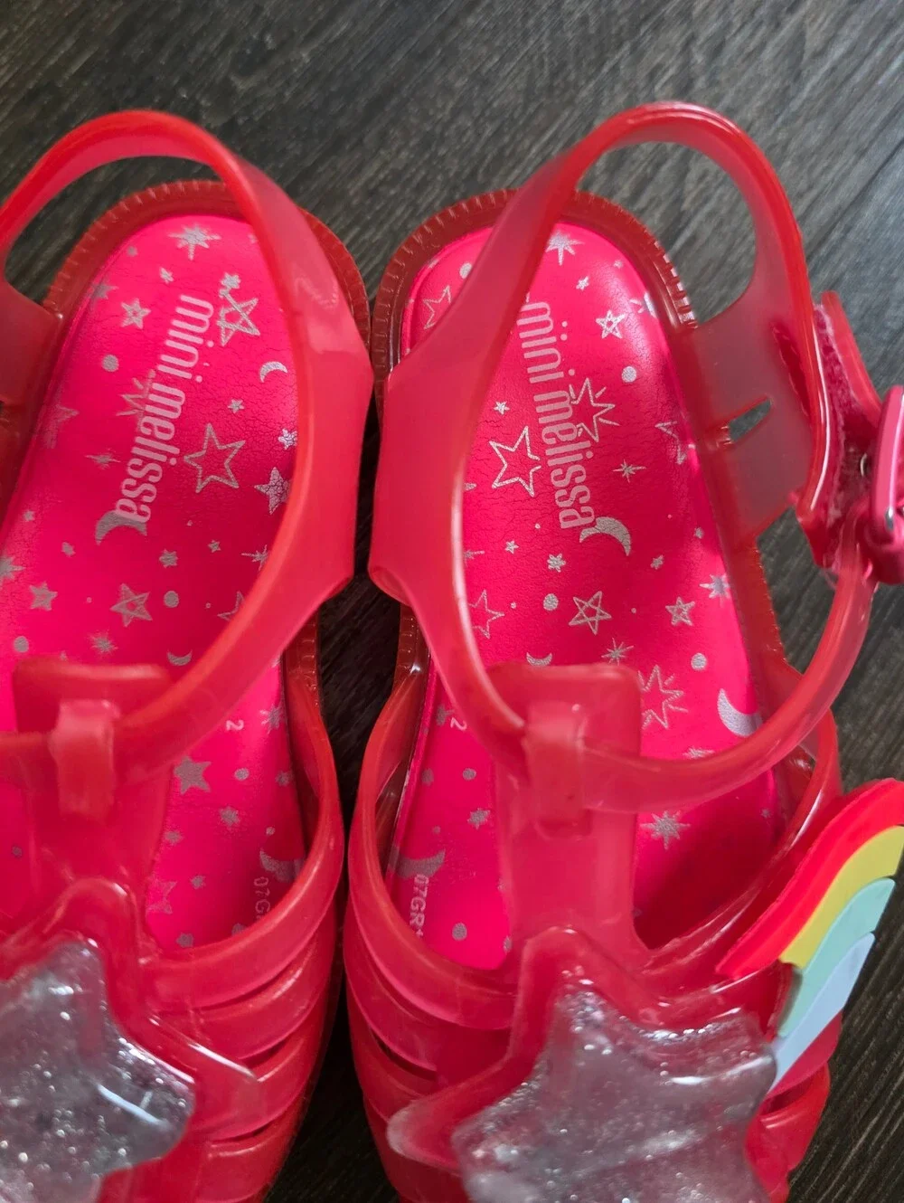 Mini Melissa Possession II pink rainbow & star jelly sandals